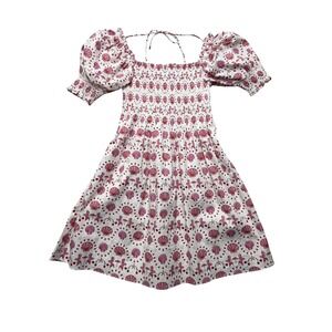 Hill House Home Nap Dress Womens XXS White Mermaid Print Puff Sleeve Sundress